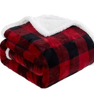 Express Buffalo Plaid Sherpa Cozy Winter Blanket Throw